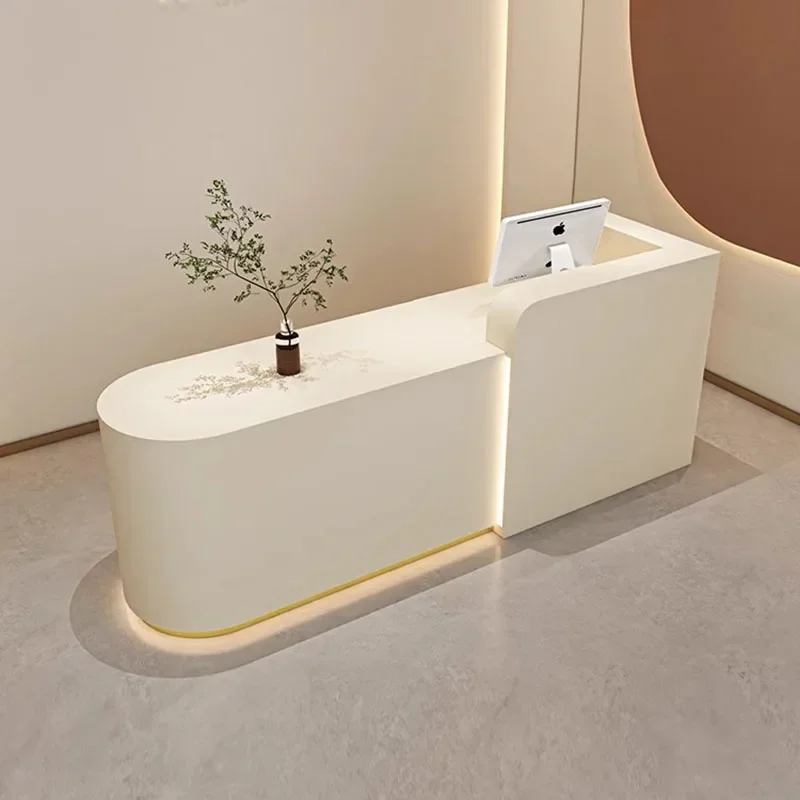 White Church Pulpit Front Desk Lectern Restaurant Tables Hair Salon Standing Office Shop Counter Bar Hair Salon Bureau Furniture