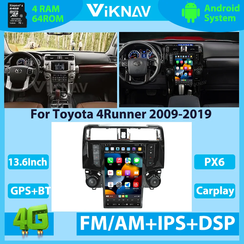 Android 10 Car Radio For Toyota 4Runner 2009 2019 Multimedia Player GPS