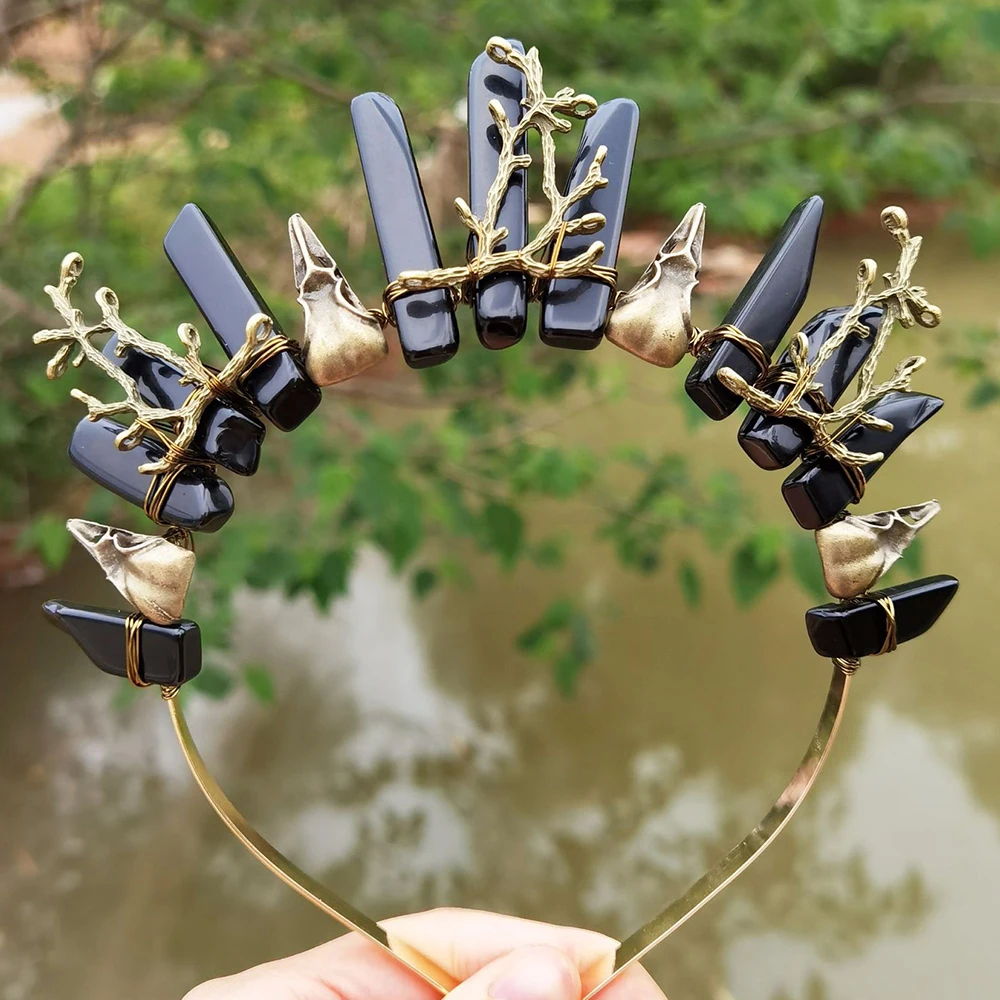 

Повязка на голову женская, в форме Луны, с кристаллами