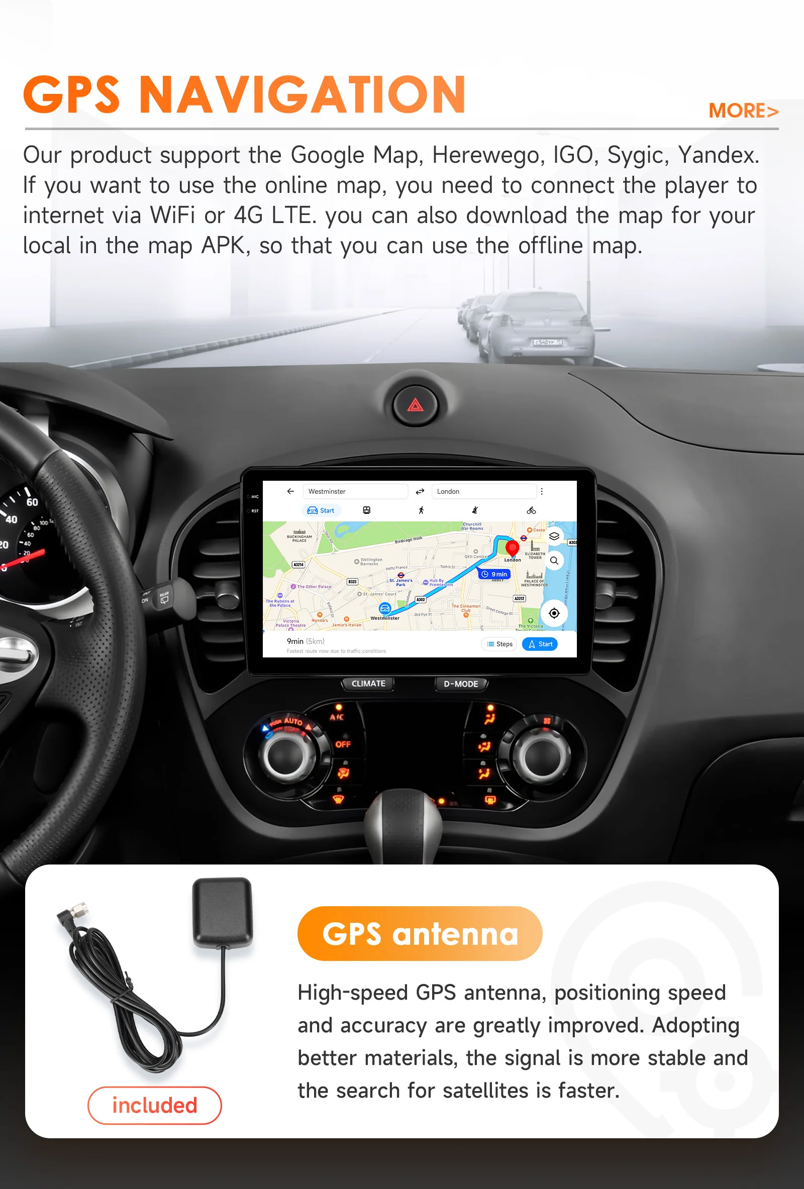 Hizpo 6115 AI Systeme Android 14 Autoradio für Nissan Juke YF15 2010-2014 Multimedia Video Player Carplay 4G WIFI GPS Autoradio – Detail 34