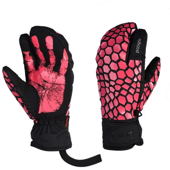 Boodun Customizable Thickened Fleece-Lined Ski Gloves For Men And Women Warm Windproof Ideal For Outdoor Winter Sports