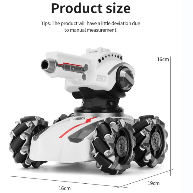 Rc Tank Electric Toy Remote Control Watch Dual Control 3-Change Water Bomb/ Bubble/ Airsoft Continuous Launch Battle Kid Gifts 6