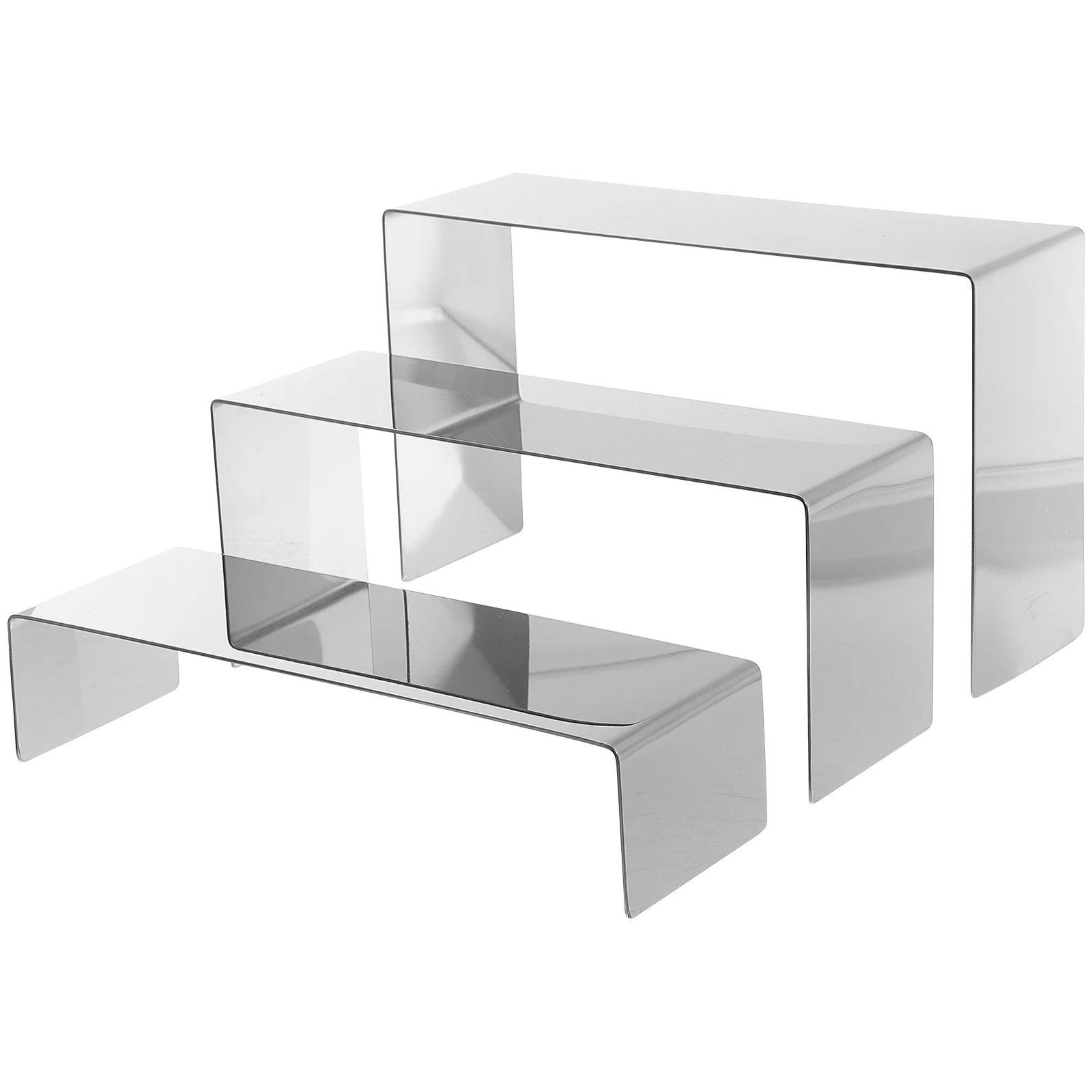 

3 Pcs Stainless Steel Shoe Rack Storage for Hallway Risers Display Displaying Holder High Heels