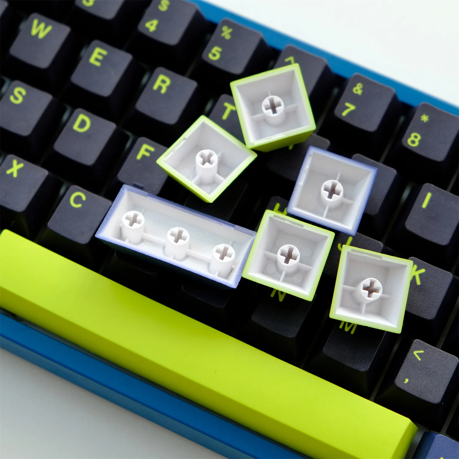 Chaves Conjunto Gmk Noite Corredor Keycaps Pbt Tintura Sublimação Chave Tampões Cherry Perfil Keycap para Keychron q1 q2 k2 Anne Gk64 Poker 129 - Imagem 4