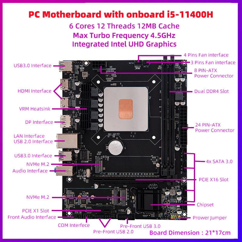 ERYING ̹ PC , º CPU i5-11400H i5-11400H SRKT1 (ES ), 2.7GHz, 6 ھ, 12 , HM570 Ĩ κ