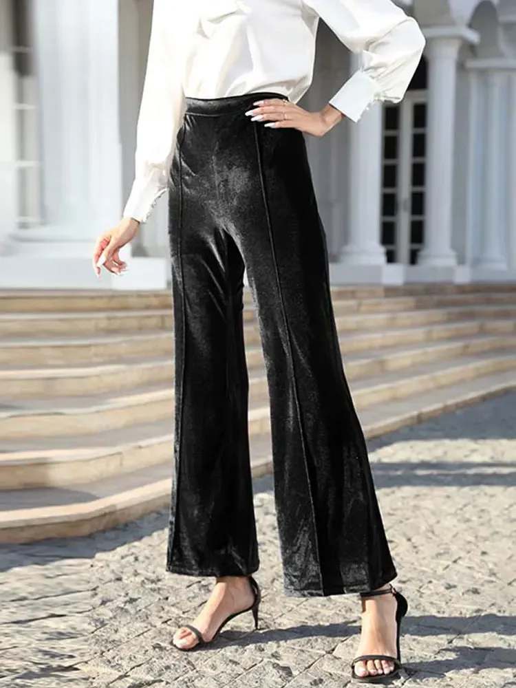 Rust Velvet Trousers - SoleilStore