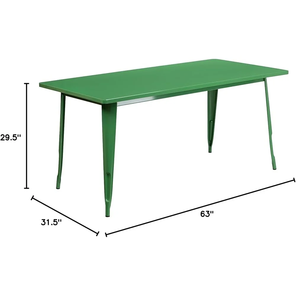 Indoor Outdoor Commercial Grade Rectangular Metal Table Durable Bistro Table Smooth Top Home and Business Use 4