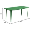 Indoor Outdoor Commercial Grade Rectangular Metal Table Durable Bistro Table Smooth Top Home and Business Use 4