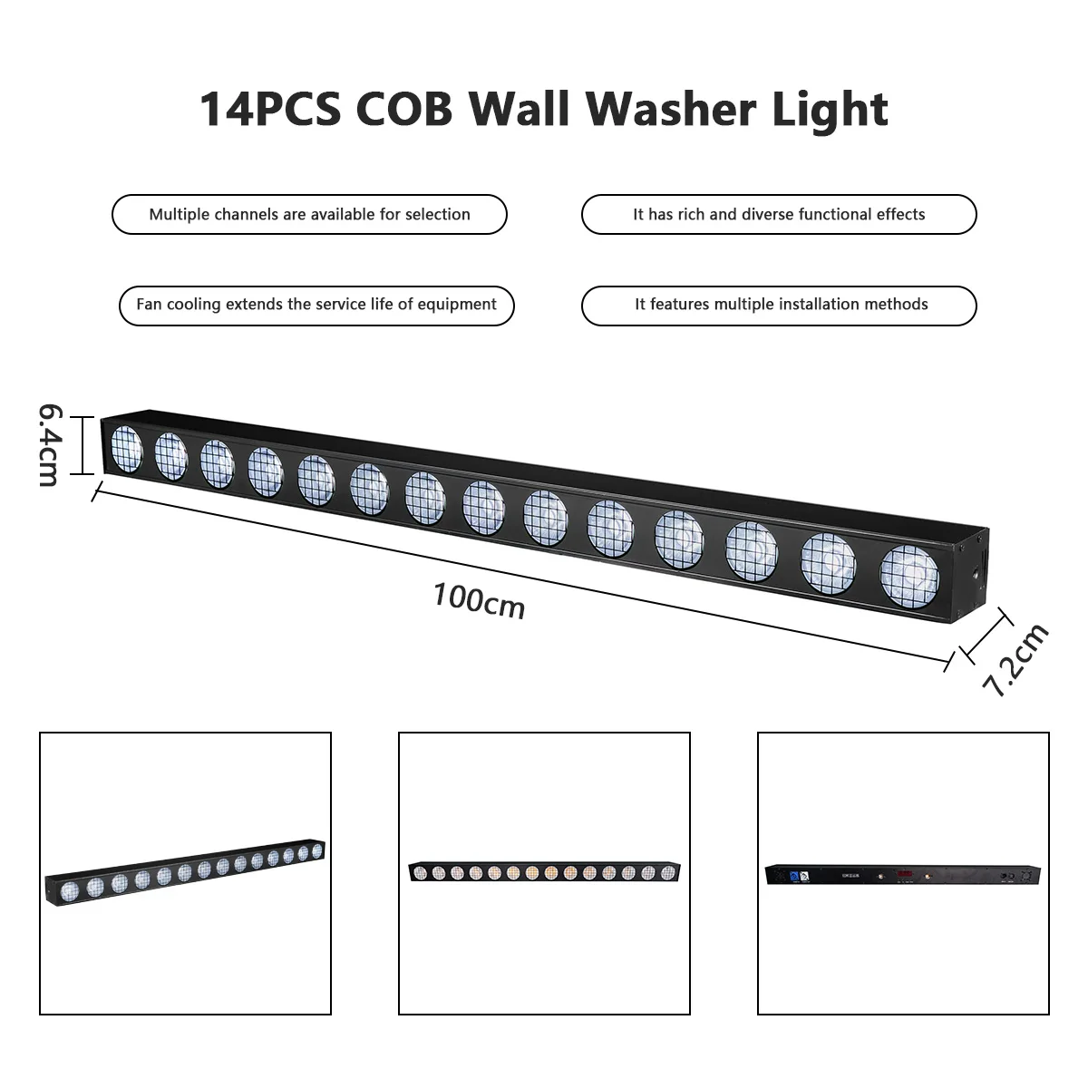14X20W RGBW COB LED Wall Washer Light Horse-Race Effect Stage Light DMX Backgrou