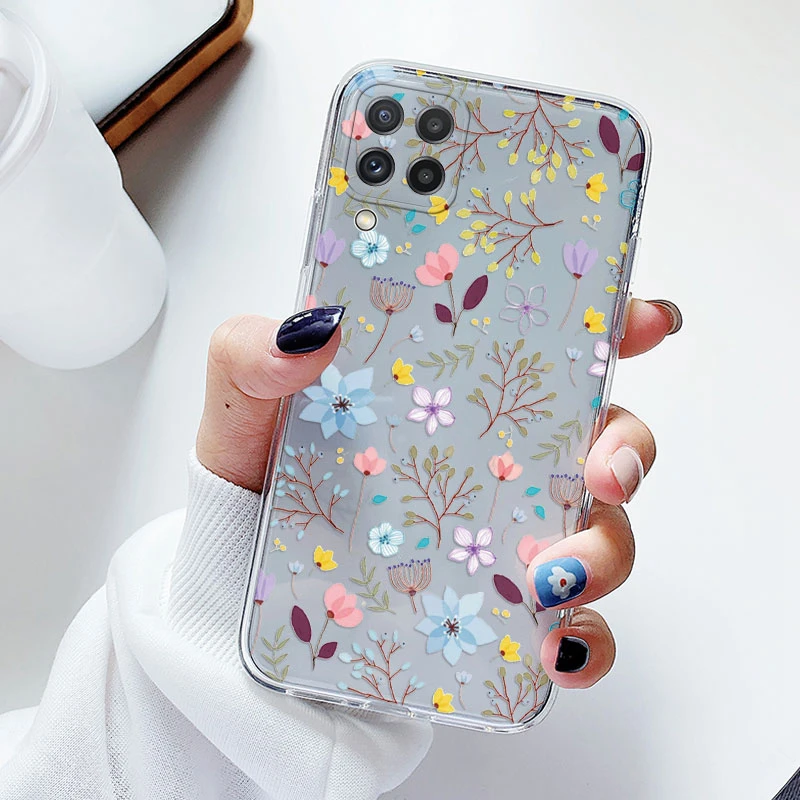 Floral Silicone Transparent Soft Phone Case with TPU Flower Design