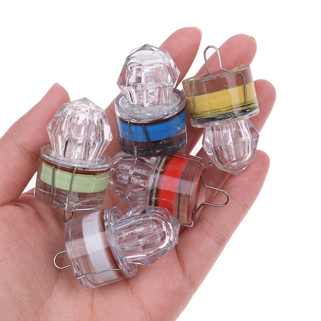 Mini leurre de pêche à LED, lampe de poche, goutte profonde, forme d'oeil,  poisson sous-marin, lumière attractive, appât clignotant, flétan doré, bar,  5 pièces - AliExpress