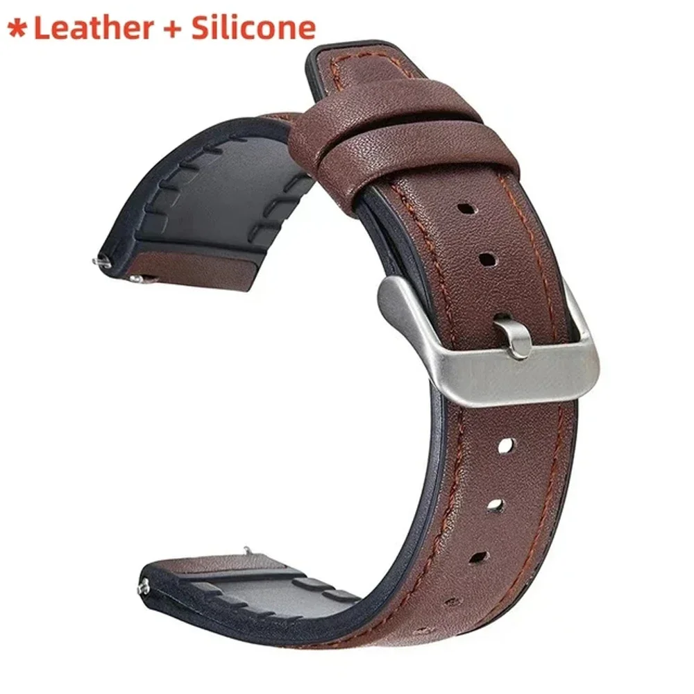Premium 22mm Silicone Leather Smart Watchband Strap