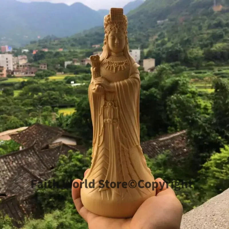 

Southeast Asia HOME OFFICE efficacious Talisman family Protection Mazu God Matsu Goddess of the Sea Wood carving art statue