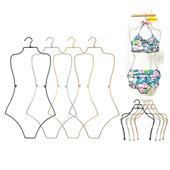 1PC Swimsuit Hanger Metal Wire Body Shape Bikini Hanger Foldable Underwear Storage Hanging Rack For Wardrobe Show 1