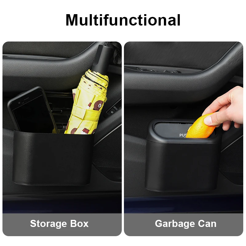 Car Trash Storage Bucket Car Door Hanging Trash Bag Automobile Interior Garbage Can