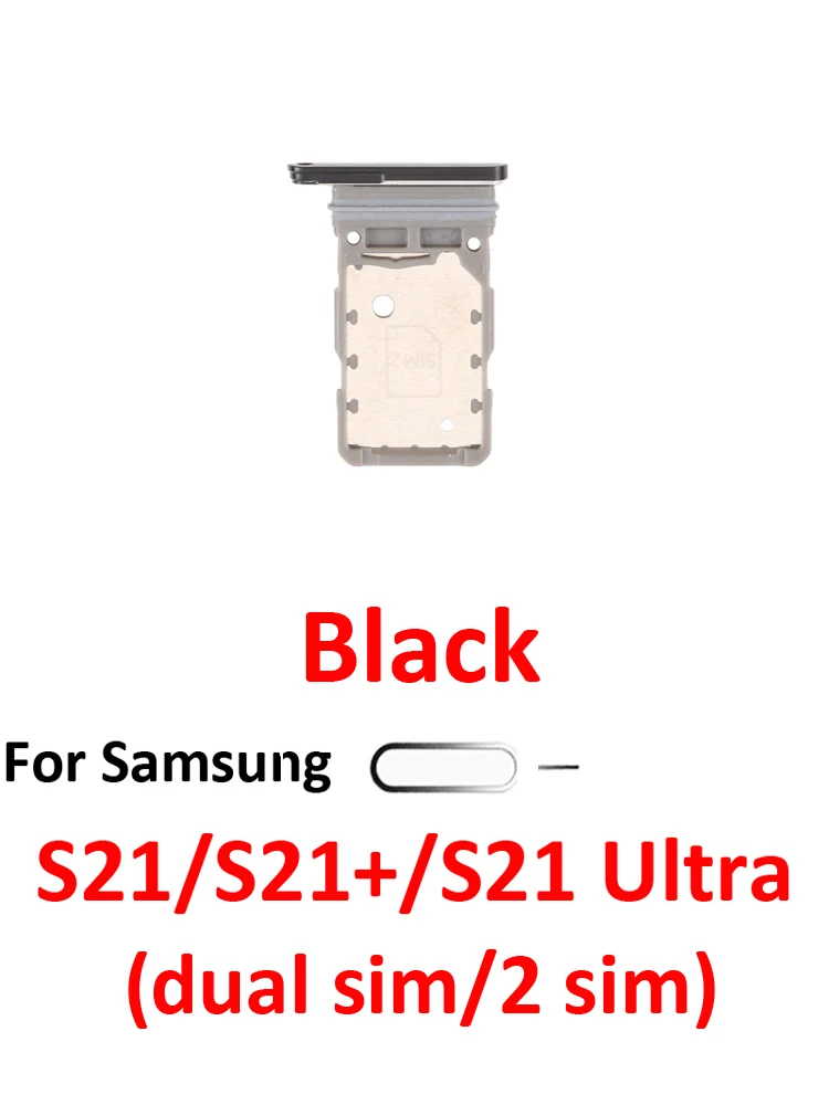 Samsung Galaxy S21 Series SIM Card Tray Holder - Black/Silver