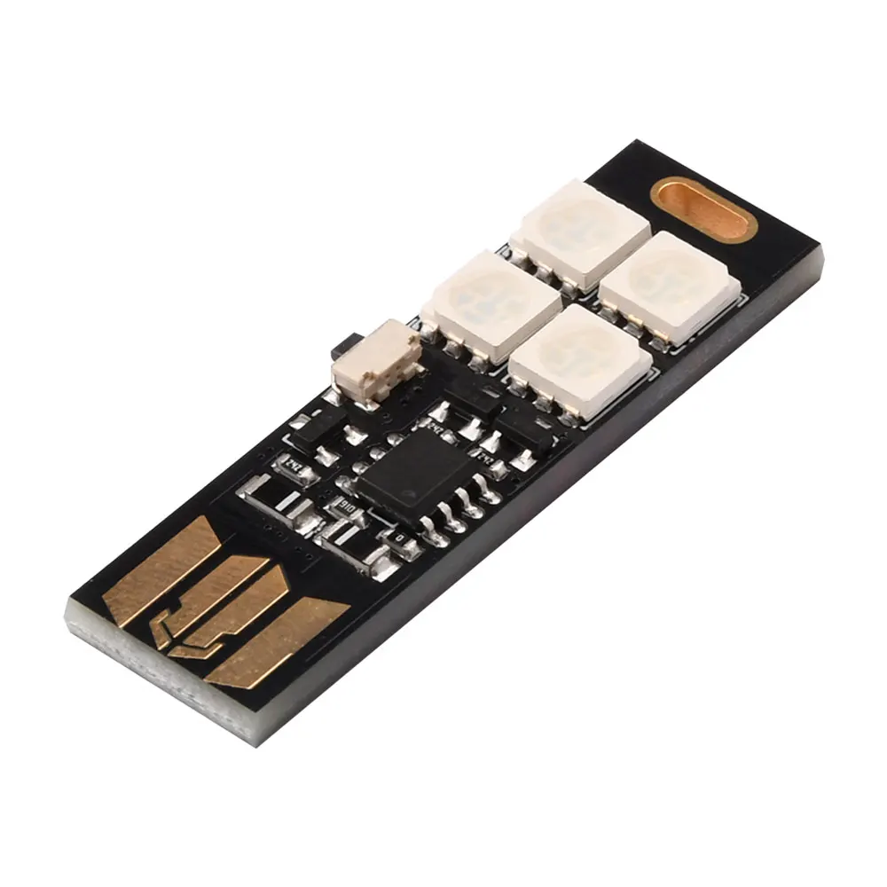 

3V-5V Mini USB LED Light 5050 RGB 4LEDs Switch Control Board 7-color Variable Night Light Portable Touch Sensor