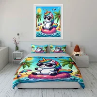 Ensemble gonflable licorne pour l'été, plusieurs tailles pour enfants et adultes, ensemble de literie exquis 3 pièces, cadeau 3