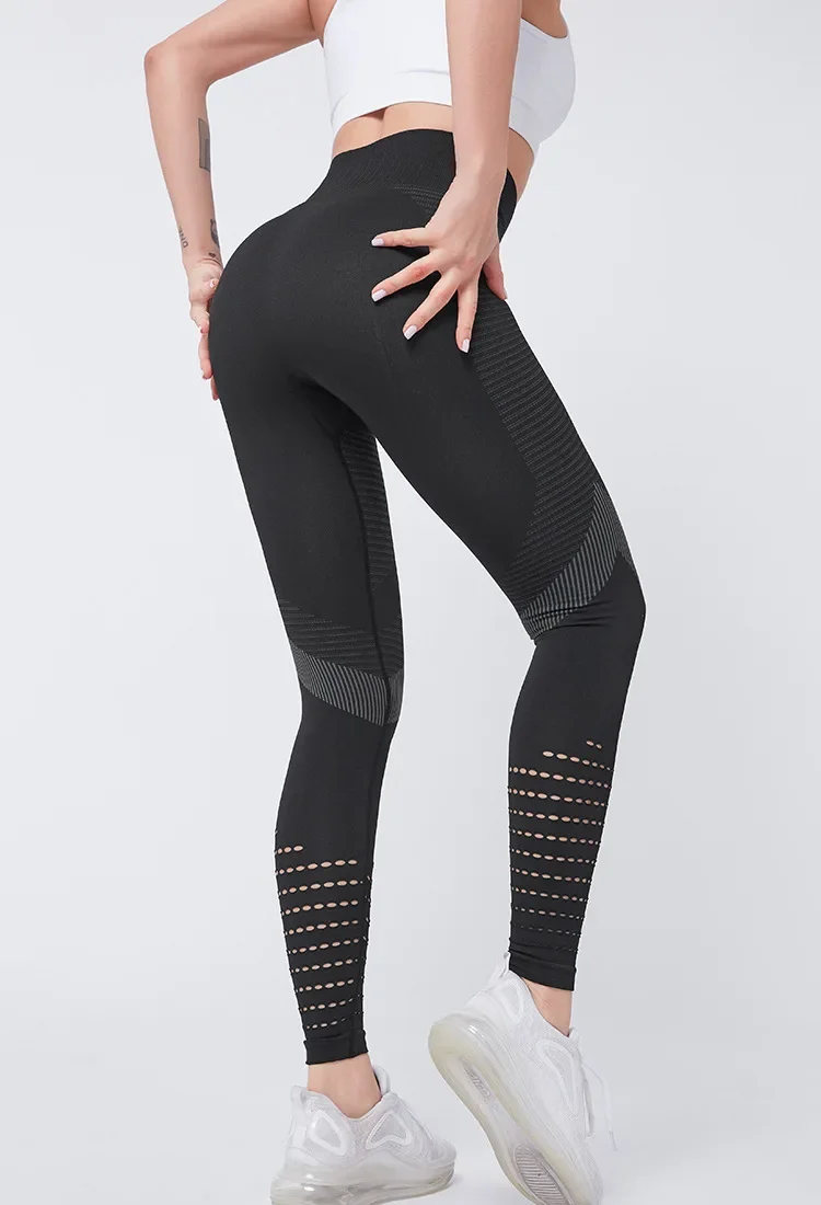 High Waist Fitness Hollow Out Yoga Pants Leggings Women Sports Leggings Plus Size Training Workout Clothes Women's Sports Tights