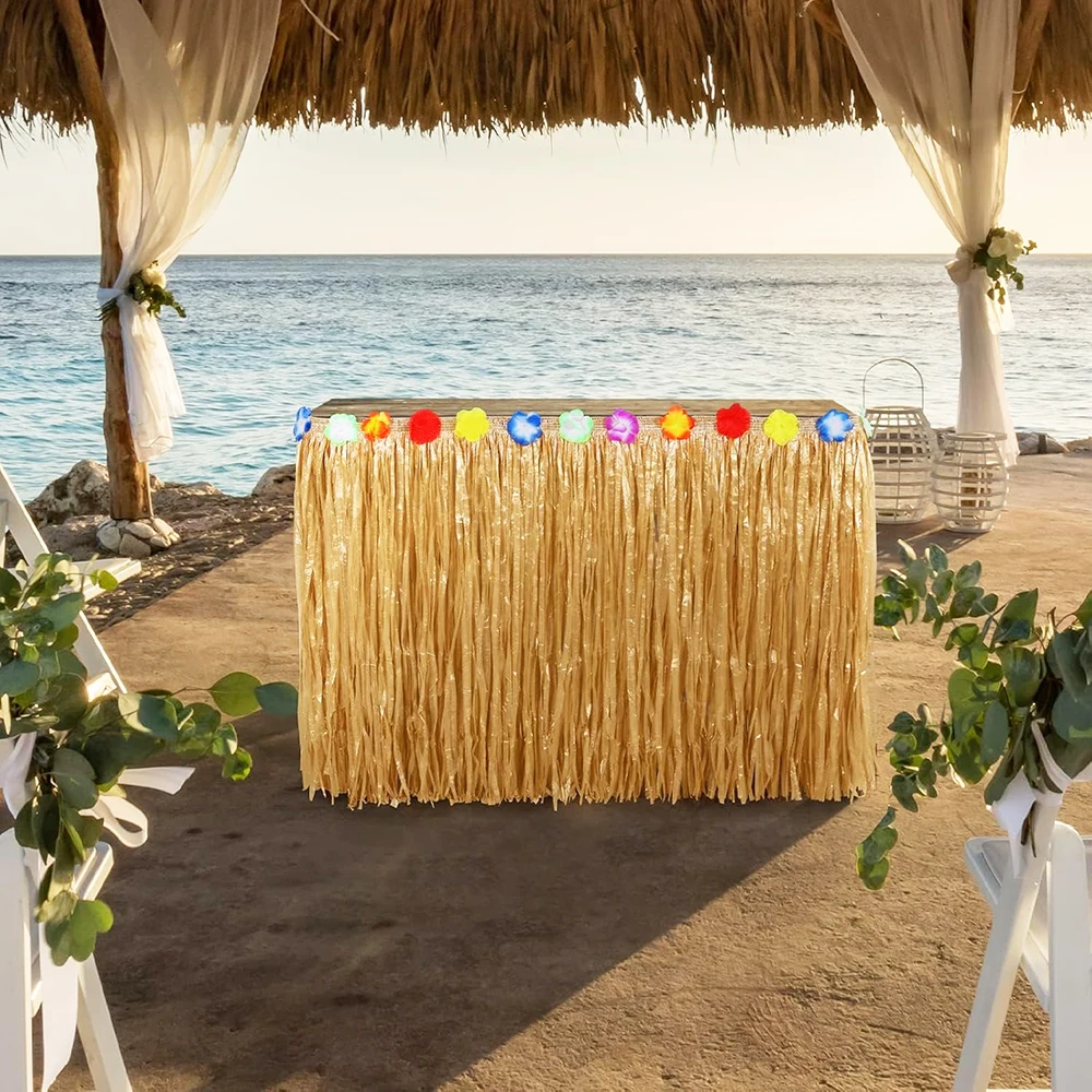Tropical Hawaiian Luau Grass Table Skirt – Perfect Beach & Party Decor