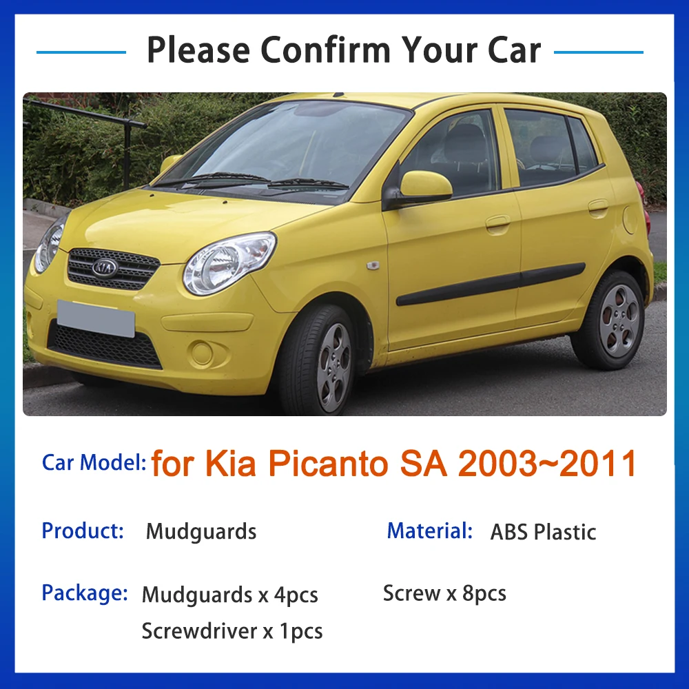 4x Schmutzfänger für Kia Picanto SA 2005 Morning 2003~2011 2008 Zubehör Kotflügel Kotflügel Spritzschutz Abckklappe vorne hinten Auto 34 4x Schmutzfänger für Kia Picanto SA 2005 Morning 2003~2011 2008 Zubehör Kotflügel Kotflügel Spritzschutz Abckklappe vorne hinten Auto 34