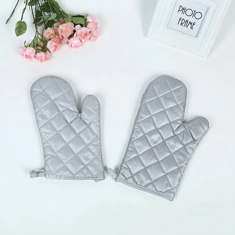 Kitchen Gloves Silver Coated Kitchen Microwave Gloves Gold Extended Oven Gloves
