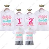 Family Matching Donut Lover Birthday Number 1-9 T-shirts Grandparents Mom Dad Bro Sis Sweet Top It Is My Birthday Print TShirt 1