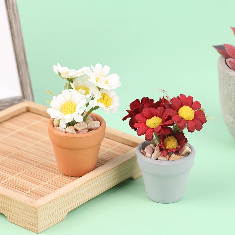 

1:6 миниатюрный горшечный цветочный горшок для кукольного домика, модель бонсая для кукольного домика, сада, аксессуары для домашнего декора, детская игрушка для ролевых игр