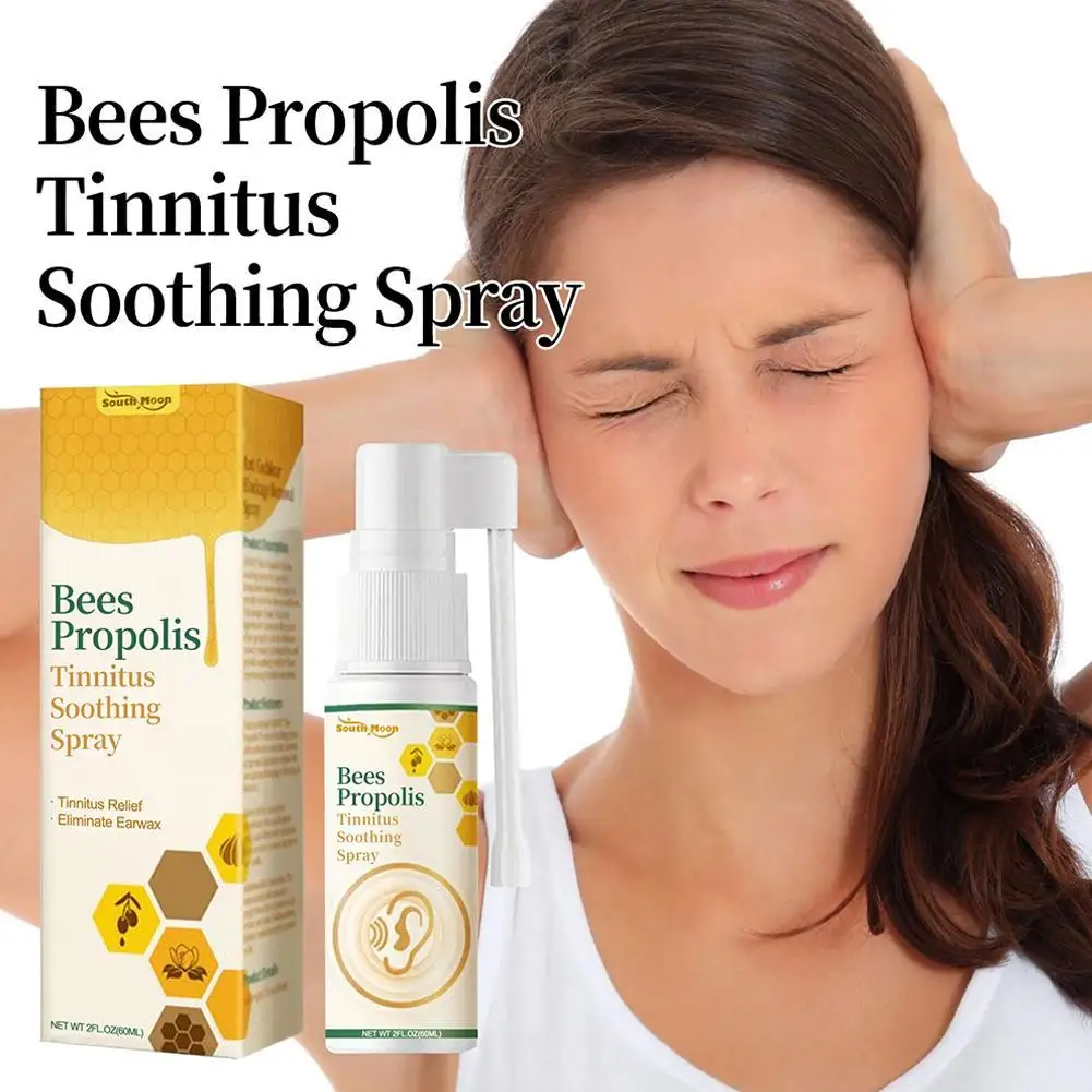 60ml Bees Propolis Tinnitus Soothing Spray Softening Earwax Spray Ear Discomfort Care Spray Gentle Cleaning For Earwax Ears