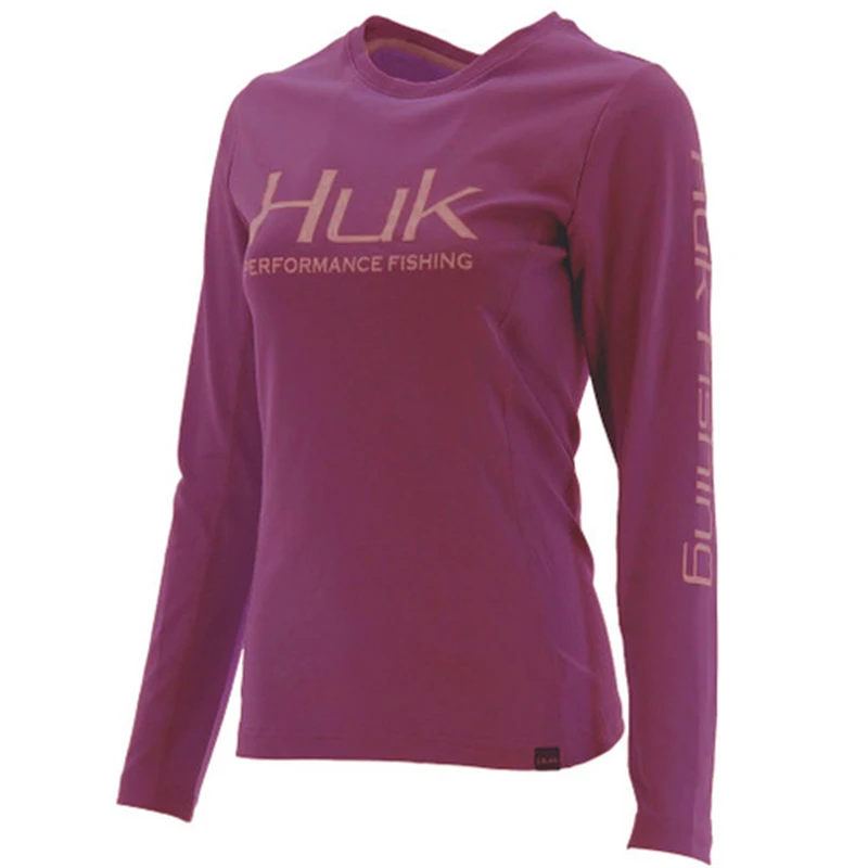 HUK Fishing Shirt Long Sleeve Uv Protection Women T-shirts Outdoor