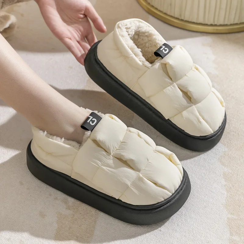 Pallene Fur Fuzzy Cotton Slippers For Women Soft Sole Non-slip Outdoor Cozy Fluffy Bread Shoes Men Winter Warm Plush House Shoes 3