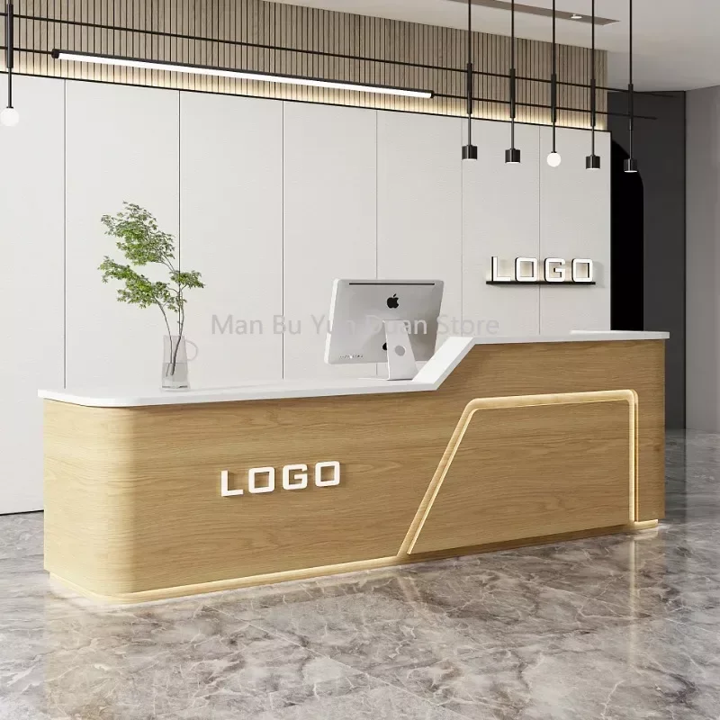 

Cashier Company Desk Counter Bar Training Institution Reception Desk Simple Modern Recepcion Salon De Belleza Furniture Luxury