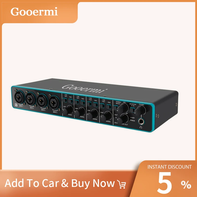 UMC404 Sound Card Studio Recording Professional Audio Interface Studio Recording Equipment For Guitar Musical Instrument audio interface