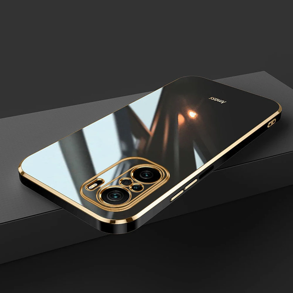 Luxury Square Plating Shockproof Silicone Phone Case and Back Cover