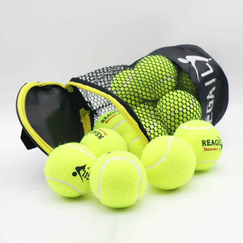 DS12 Tennis Balls High Bounce Practice Training Tennis For Dogs Bite 6.4CM High Flexibility Chemical Fiber Balls 12pcs