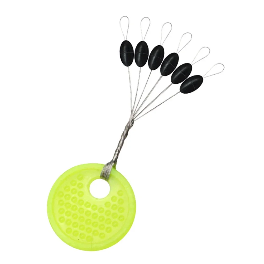 60pcs/Set 10 Group Rubber Space Beans Stopper Oval/Long Column Shaped Fishing Line Space Beans Vertical Fish Bobber Tools fishing tools