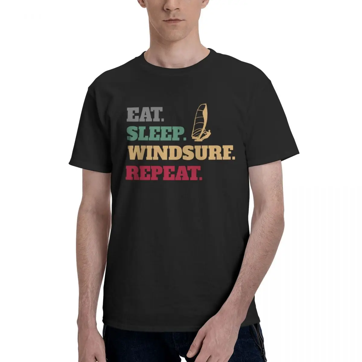 

Eat Sleep Windsurf Windsurfer Windsurfing Repeat T Shirt Crewneck Idea Men Women Tshirt Graphic Y2K Tops