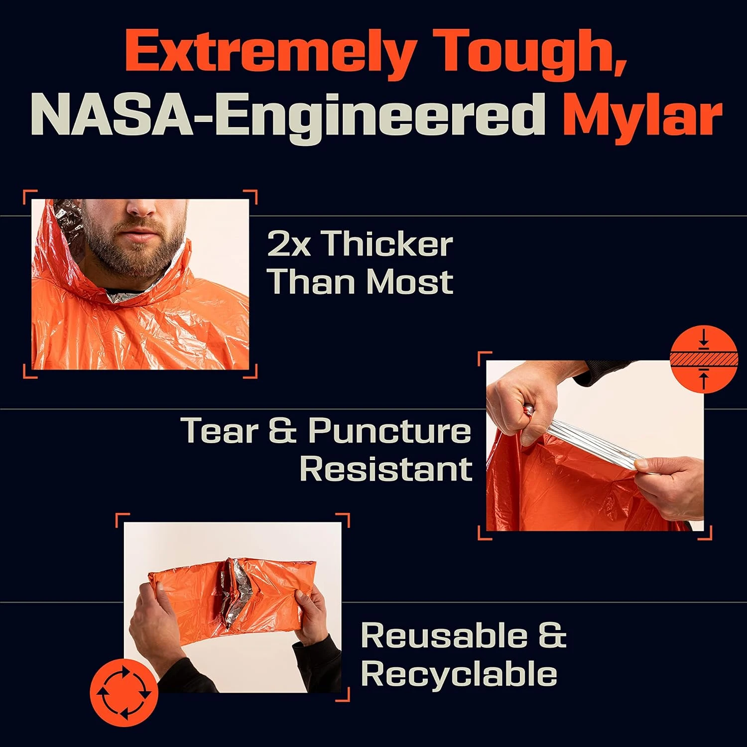 Emergency Rain Poncho Thermal Blanket Poncho Weather Proof Outdoor Survival Camping Gear Survival Gadgets 4