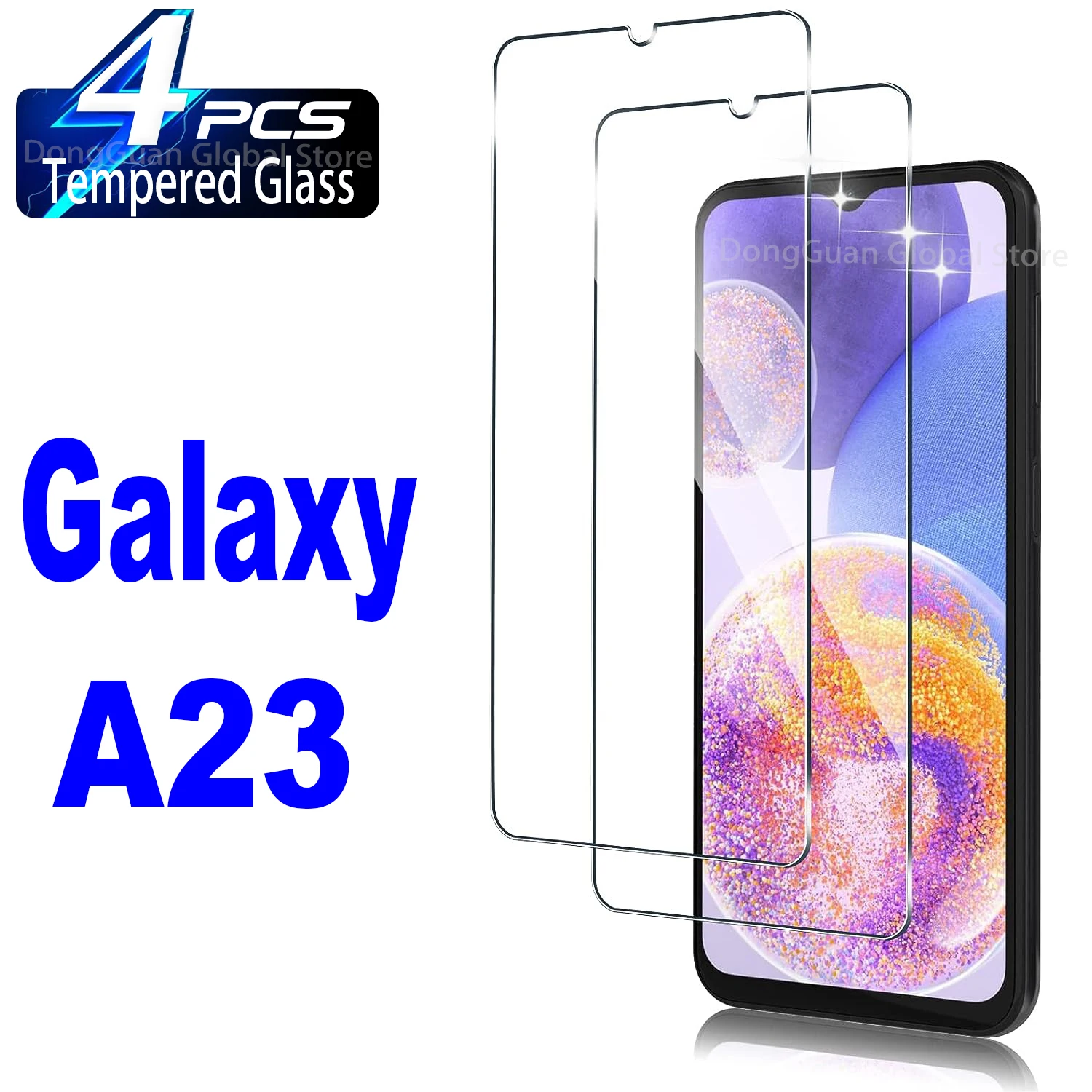 2/4 шт., защитное стекло 9H для Samsung Galaxy A23 защитное стекло для samsung galaxy watch 4 закаленное 9h 40 44 мм 42 46 мм 4 шт с защитой от царапин