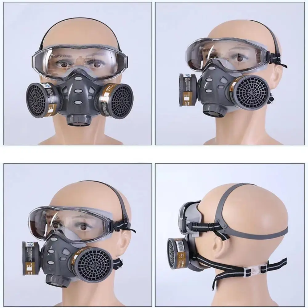 Masque à gaz complet avec filtre charbon actif - Protection peinture chimique