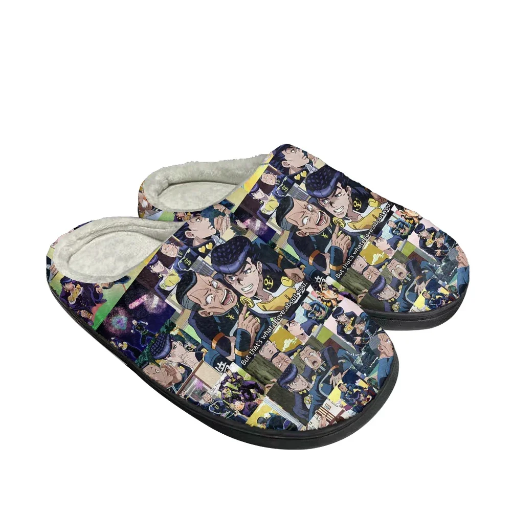 Cartoon Kujo Jotaro Fashion Cotton Custom Slippers Mens Womens Sandals Plush Casual Keep Warm Shoes Thermal Comfortable Slipper