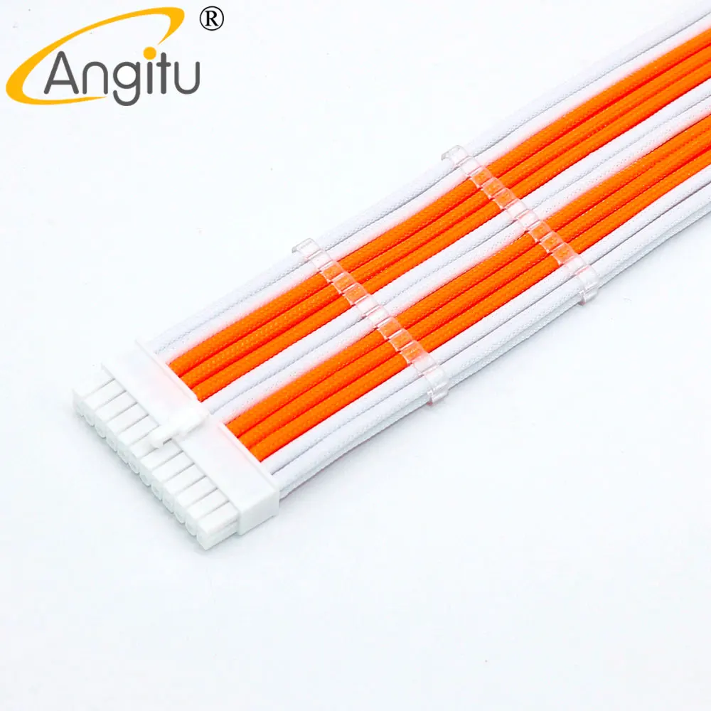 Angitu 20 30cm 24pin Atx Extensão Cabo de Alimentação Placa-mãe 24 Pinos Macho para Adatper Fêmea 10 Cores com Pentes de Cabo Livre - Imagem 2