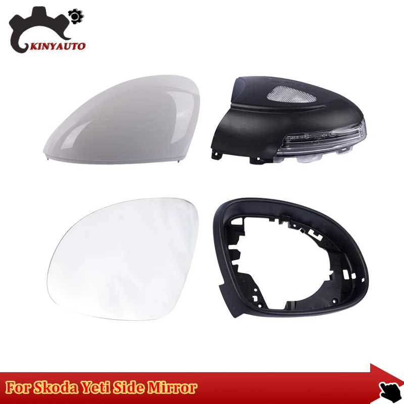 Per Skoda Yeti Side Specchietto Retrovisore Esterno Lente Indicatore Di Direzione In Vetro Lampada Coperchio Inferiore Shell Frame Cover Holder