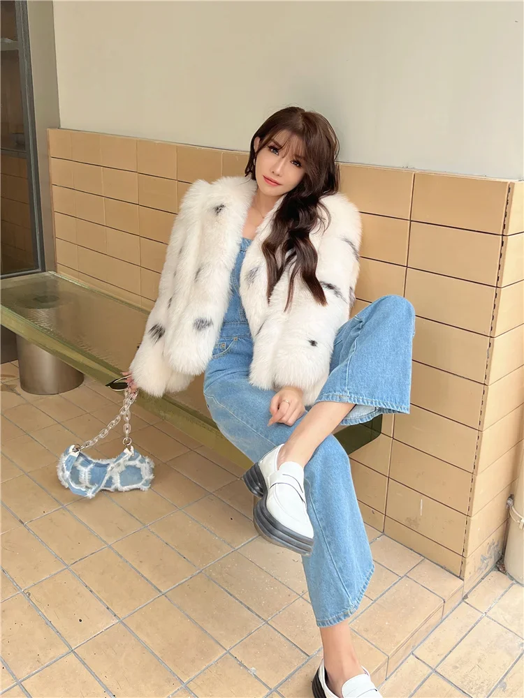 Full Pelt Leather Fox Fur Coat Female Winter Fashion Luxury Young Short Loose Thick Warm Fur Spot Casual Jackets Women's Clothes