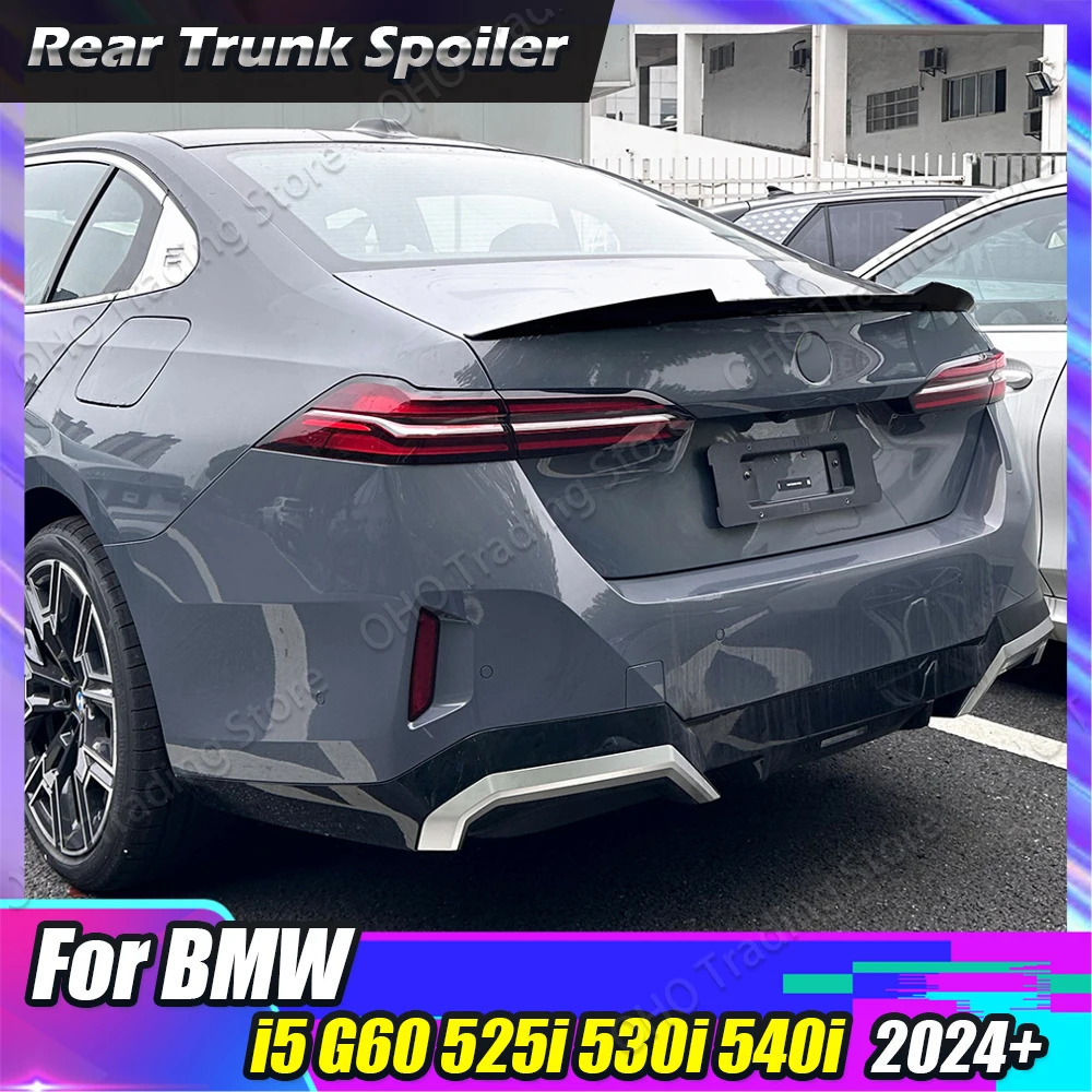 M4 스타일 카본 자동차 리어 트렁크 루프 스포일러, BMW 5 시리즈 I5 G60 525i 530i 2024 + 테일 윙 튜닝 트렁크 리드 외부 트림
