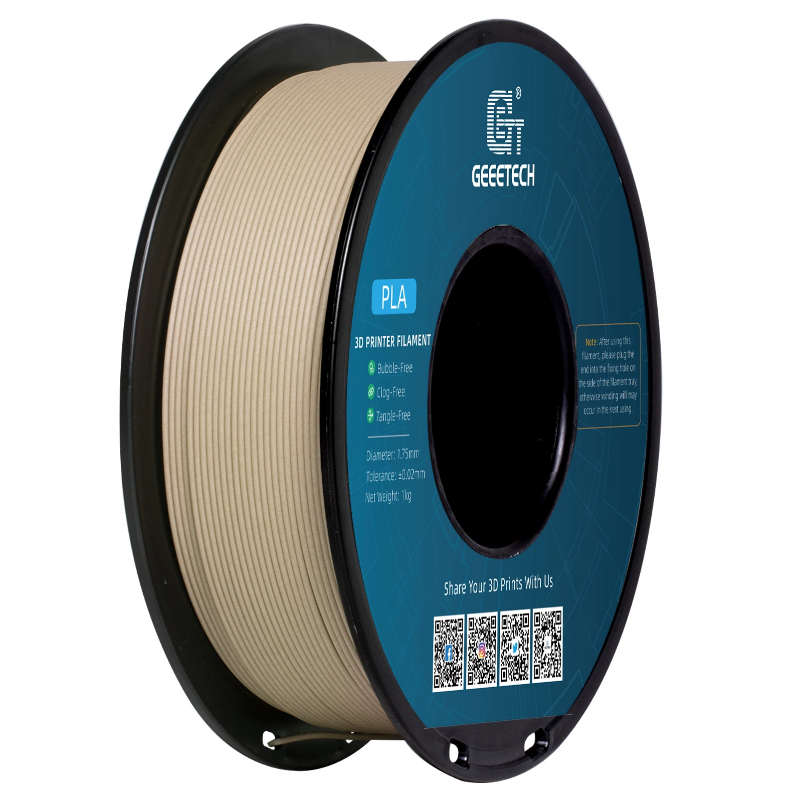 Geeetech Filamento Pla Madeira para Impressora 3d Plástico Colorido Embalagem a Vácuo Armazém Local Pla 1kg 1.75 mm Fdm - Imagem 3