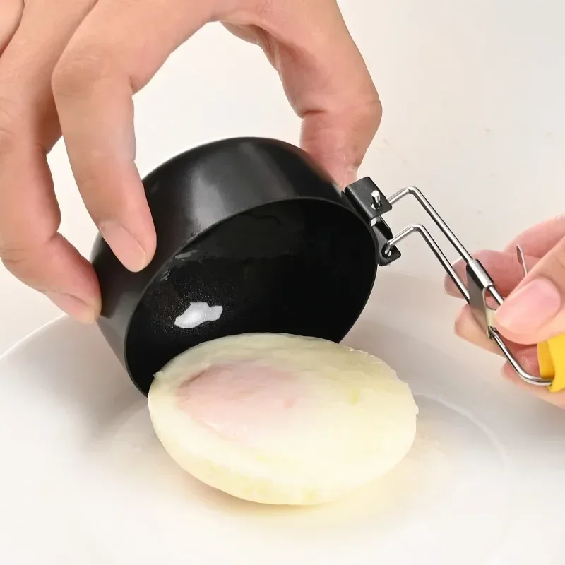 1/3PCS Mini Stainless Steel Egg Poacher Foldable Ear Hanging Egg Boiling Heating Mold Bowl Nonstick Boiler Kitchen Cooking Tools egg cooker egg boiler mold cup egg poacher silicone egg poacher