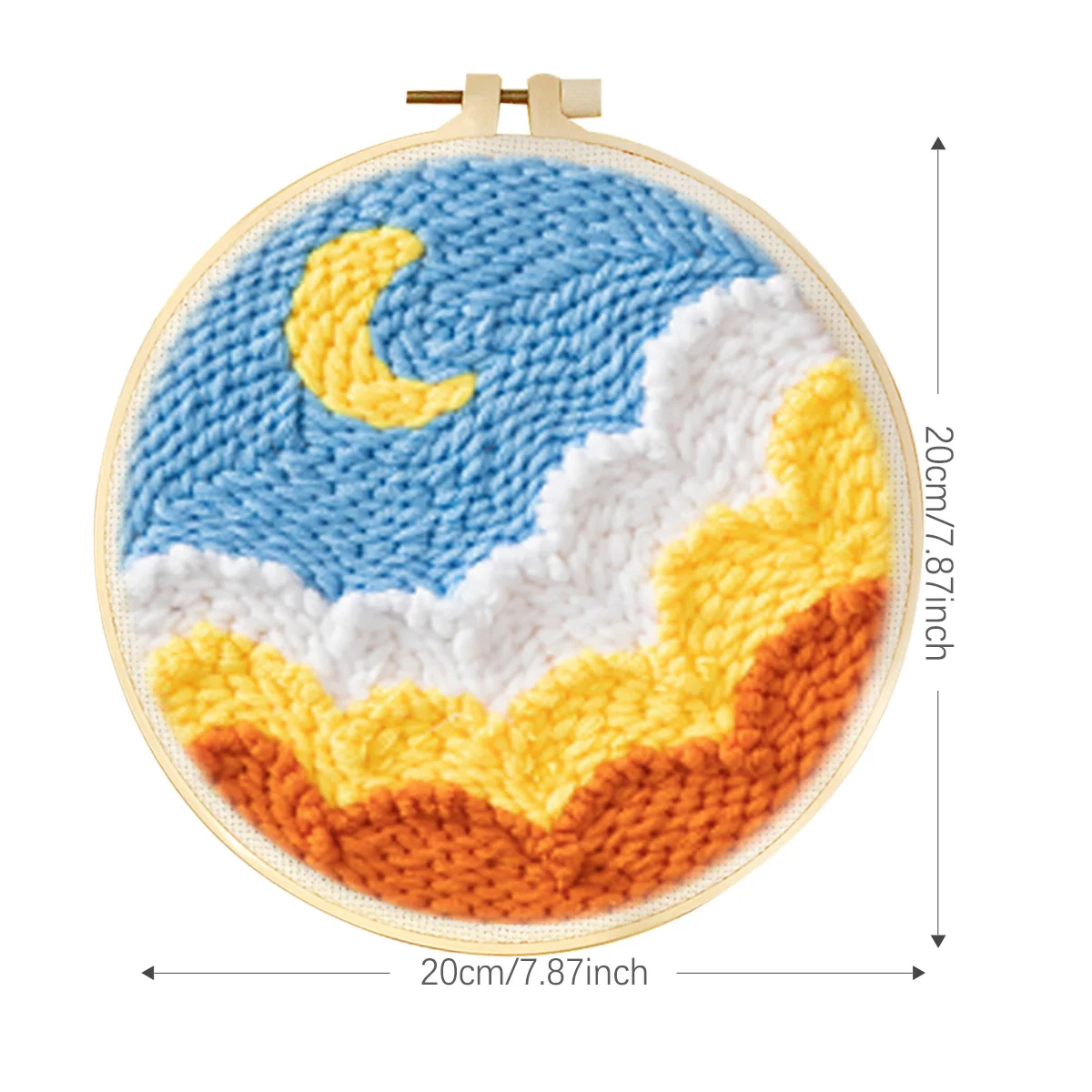 RUOPOTY Moon Pattern Punch Needle Embroidery Kits DIY Craft Punch Needle Embroidery Kits Rug For Starter With Stamped