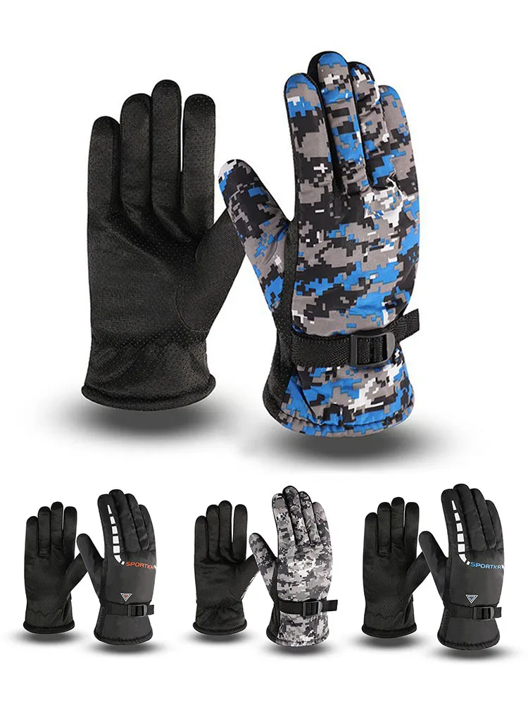 

Winter Heated Warm Gloves Outdoor Sports Accessories Windproof Anti-Slip Thickness Thermal Ski Carp Fishing Mtb Cycling Camping