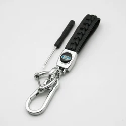 Premium 3D Metal Car Keychain with PU Leather Emblem - Stylish Key Ring Accessory (1Pcs Ford)